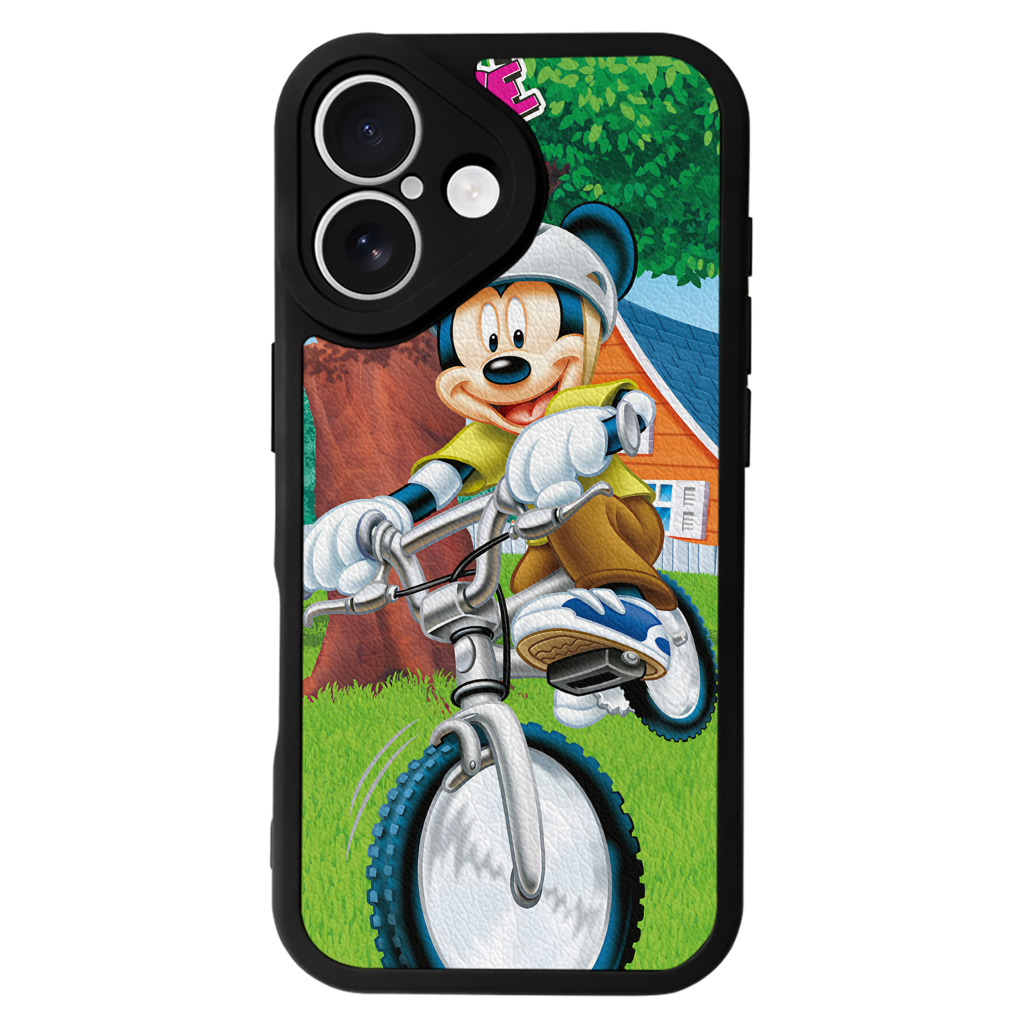 （画像用） ミッキーマウス Mickey Mouse 【iPhone 16シリーズ対応】シリコンスマホケース（レザー調） 材質：シリコン